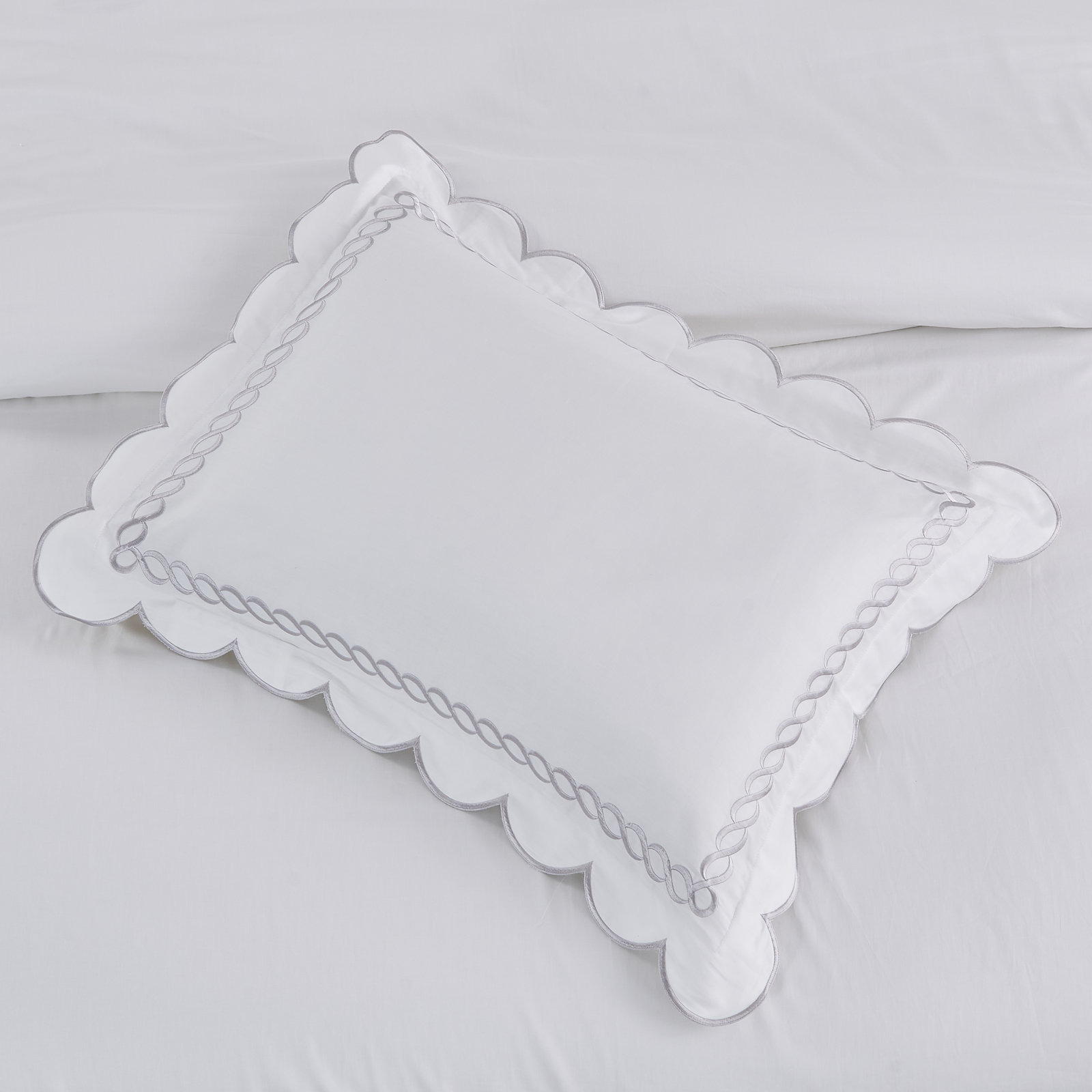 Rei Cotton Duvet Cover Set, Twin Duvet Cover + 1 Standard Sham, Gray