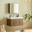 Ensemble de meuble-lavabo mural 39,4 po avec surface en noyer fritté et lavabo encastré en céramique-1489035114-1489035112