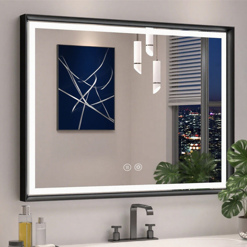 Miroir de salle de bain Smart Smart, 30 po x 40 po, Noir mat