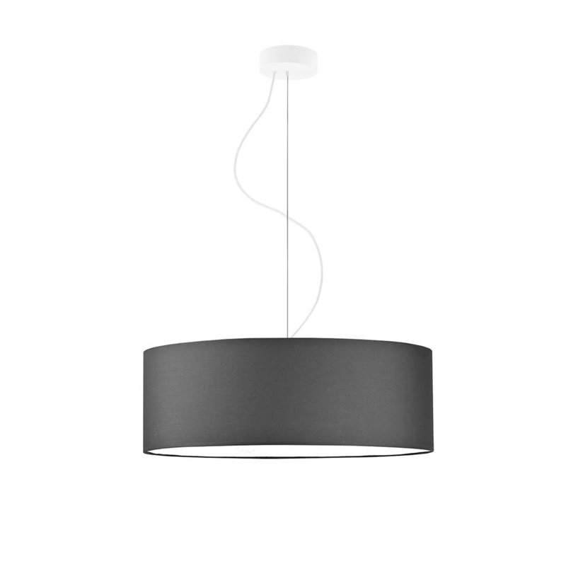Aubryelle 3 - Light Drum Pendant, White, Graphite, 120cm H x 50cm W x 50cm D