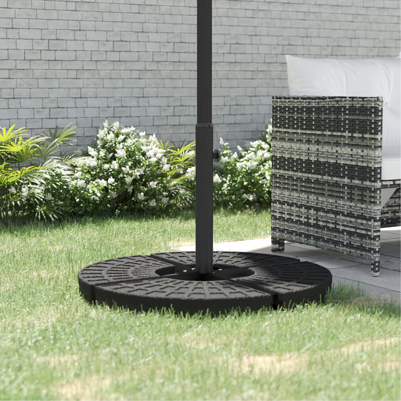 Porte-parapluies universel, pouvant accueillir de petits et grands parapluies de marché, noir avec base à conception améliorée pour la terrasse, en porte-à-faux