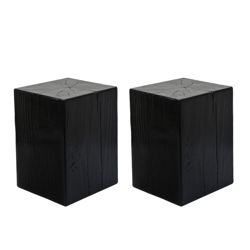 Modern End Table In Black, 14.62" Square, Wood-Like Finish, Indoor Outdoor Flexibility Black Table, X 18", For Lamps, Usage
