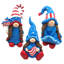 Gnome de jardin en magnésium avec robe bleue moelleuse "The Americanas"