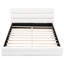 Grand lit plateforme tapissier en blanc avec construction en bois et tête de lit confortable, sans sommier tapissier, capacité de charge de 500 lb, taille de 81 po x 61 po - matériaux de conception élégante, ressort, longueur de 87,8 po-121098436