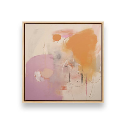 Impression sur toile 12 "x 12" Cotton Candy Delight v1 dans un cadre blanc