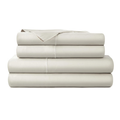 Draps 100% coton Whisper Organic - taille très simple TG - draps de lit certifiés biologiques Gots avec poche profonde et tissage en satin de coton respirant et confortable qui s'assouplit à chaque lavage - ensemble de luxe 3 pièces (blanc - simple TG)