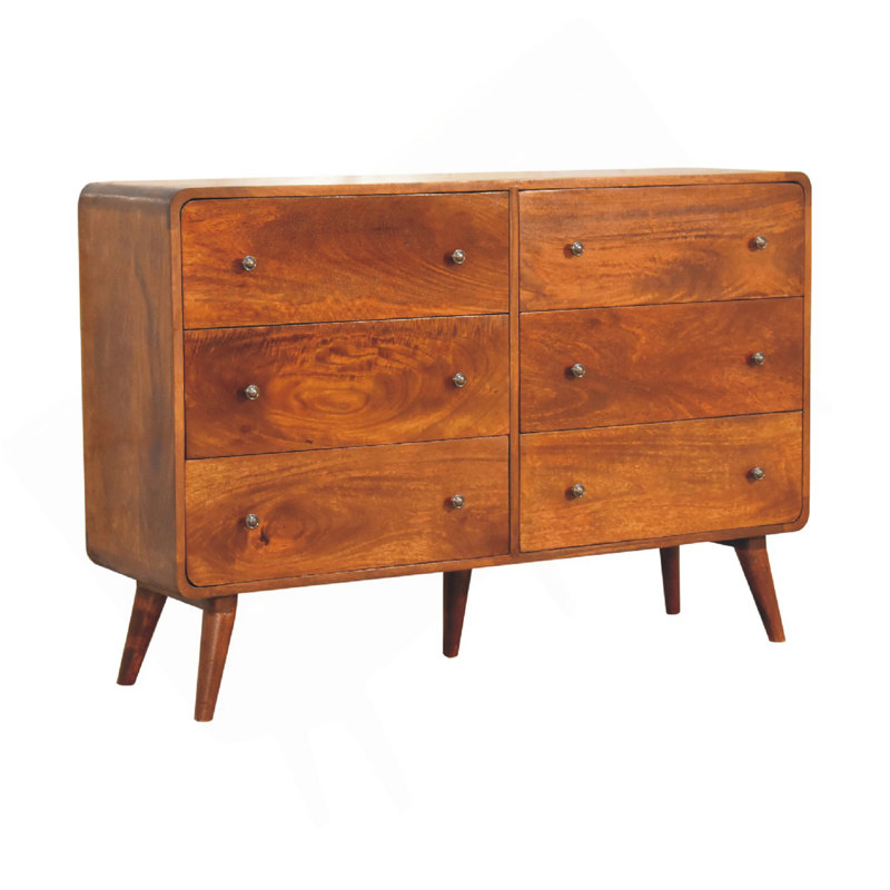 Grande commode incurvée en châtaignier