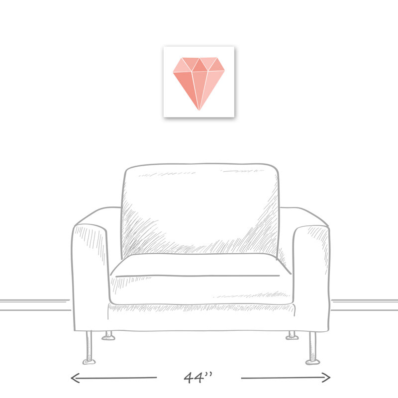 Art sur toile blushing diamond Carnie, H 12 po x l 12 po x P 1,25 po