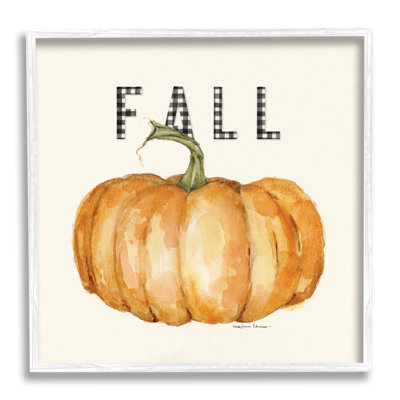«Fall Pumpkin Black Farm Plaid» par Stephanie Workman Marrott - impression graphique