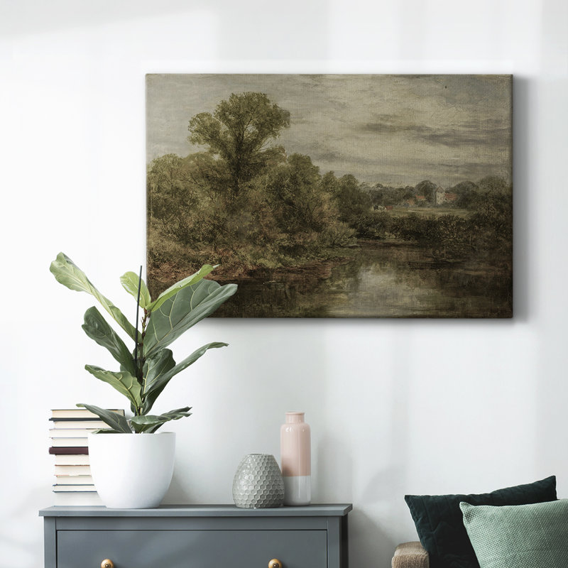 Paysage rétro - DCCCI, H 19 po x l 28 po x P 1,5 po, Toile tendue