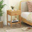 40cm W Bamboo / Rattan Bedside Table