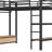 Black Metal Queen Size Loft Bed With Pegboard And Shelves-498239056