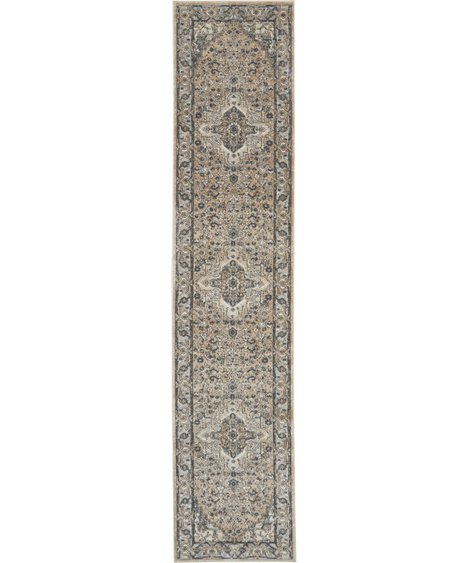 Tapis beige Freeda, Tapis de couloir 2 pi 2 po x 7 pi 6 po
