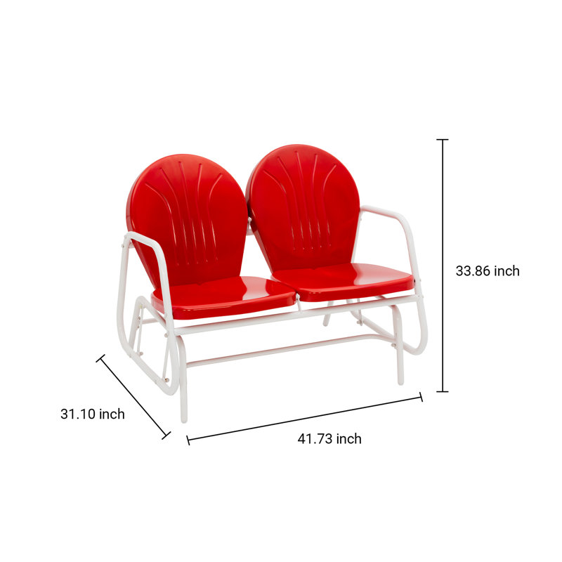 Aquille Steel Outdoor Glider, Red