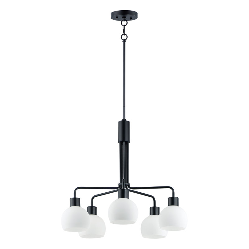 Lustre classique à 5 lumières avec abat-jour Stackpole, Noir