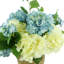 Hydrangeas Arranged in Straw Grass Pot