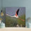 Un flamant volant pendant la journée - peinture sur toile tendue