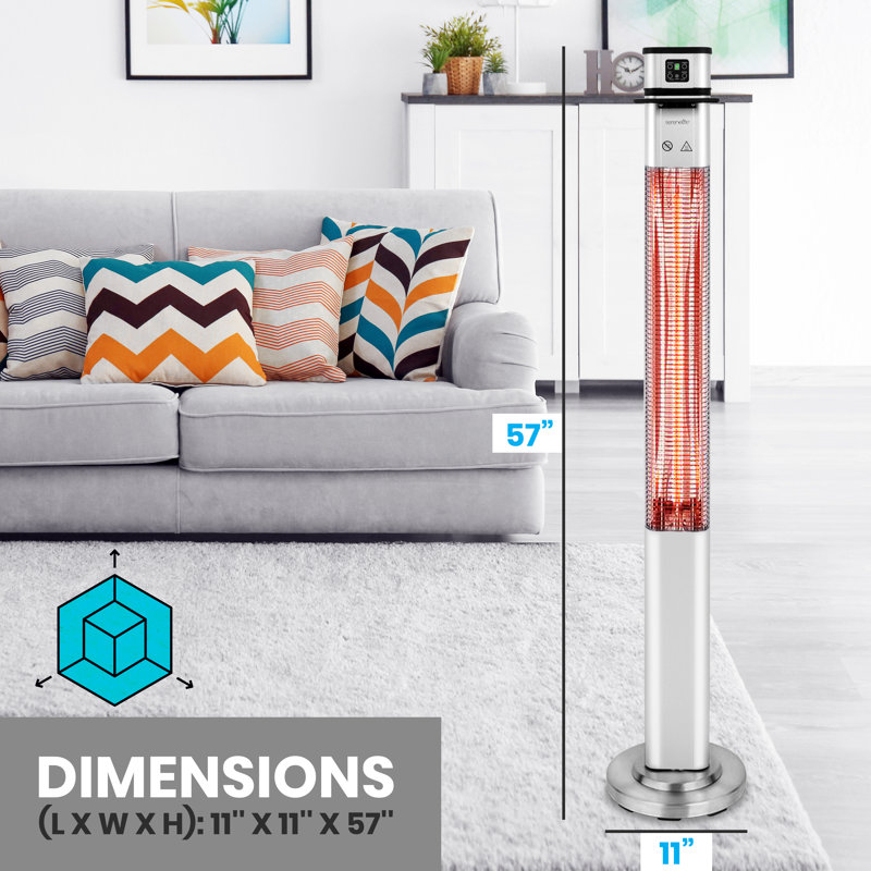 Stainless Steel Electric Infrared Patio Heater with Remote Control
