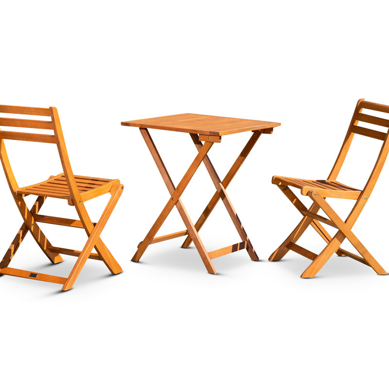 Natural Oil 3 Eucalyptus Bistro - Ideal For Patio Entertaining Weather Outdoor Spaces, Natural