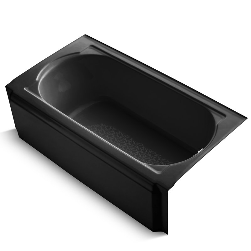 Memoirs Alcove 60" x 33.75" Soaking Bathtub, Black 