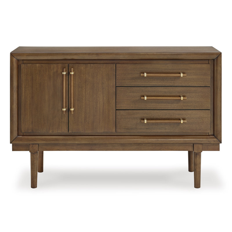 Mid-Century Modern Brown Wood 3-Drawer Sideboard