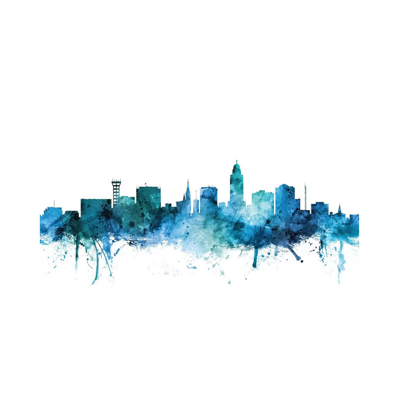 Lincoln, Nebraska Skyline by Michael Tompsett - Wrapped Canvas Gallery-Wrapped Canvas Giclée