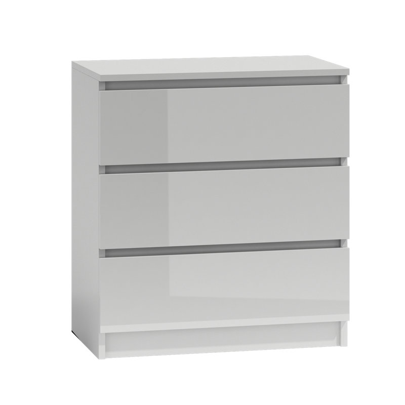 Traynor 70cm W 3 - Drawer Chest of Drawers, White