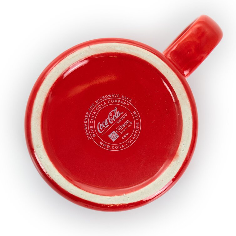 Coca-Cola Classic 4 Piece Red and White Stoneware Mug Set - 21 oz -  Microwave and Dishwasher Safe in the Drinkware department at