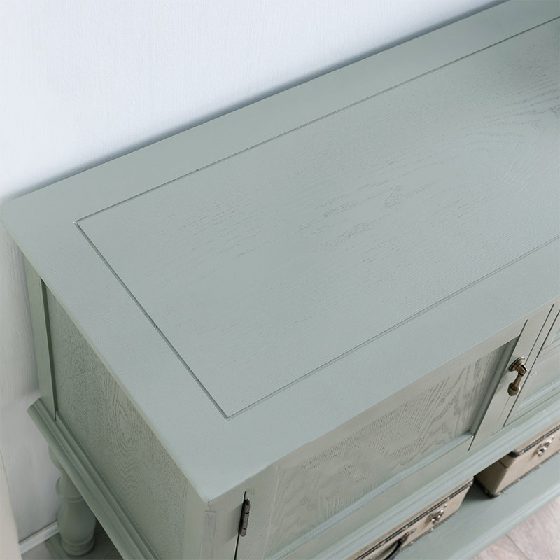 Console Retro, Vert grisâtre, H 35,43 po x l 47,24 po x P 15,75 po
