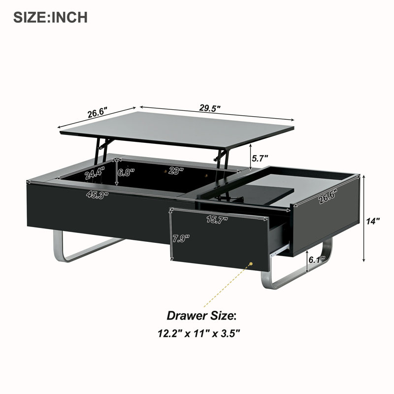 Multi-functional Coffee Table, Black