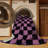 Machine Washable Checkered Purple Area Rug-147002605