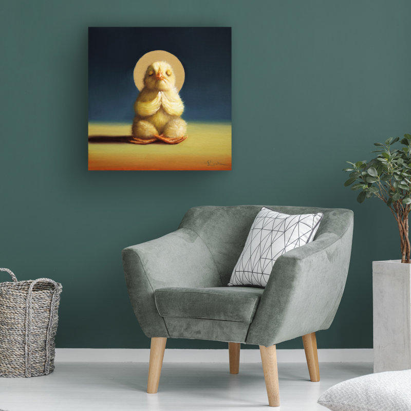 «Yoga Chick Lotus» par Lucia Heffernan, impression sur toile tendue, H 14 po x l 14 po x P 2 po