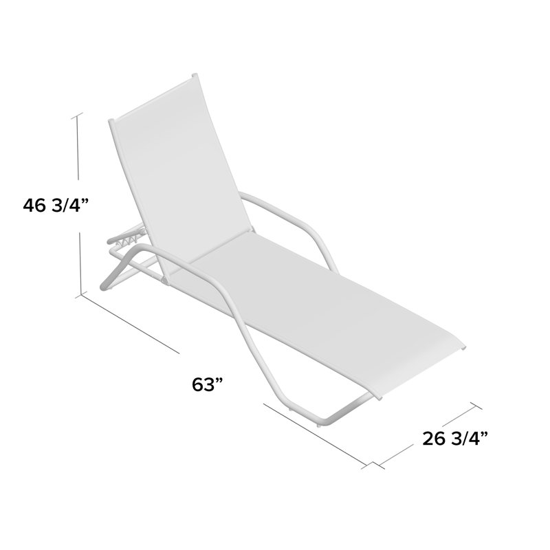 Outdoor Rust-Resistant Metal Chaise Lounge, Textured Beachwood, Amalfi
