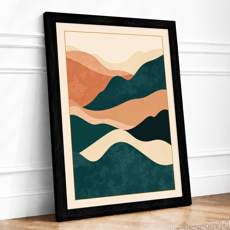 Peaceful Horizons Minimalist - Framed Print, A3 - 42.0 x 29.7 cm, Black