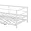 Twin Size Metal Daybed With LED And Adjustable Trundle, Pop Up Trundle