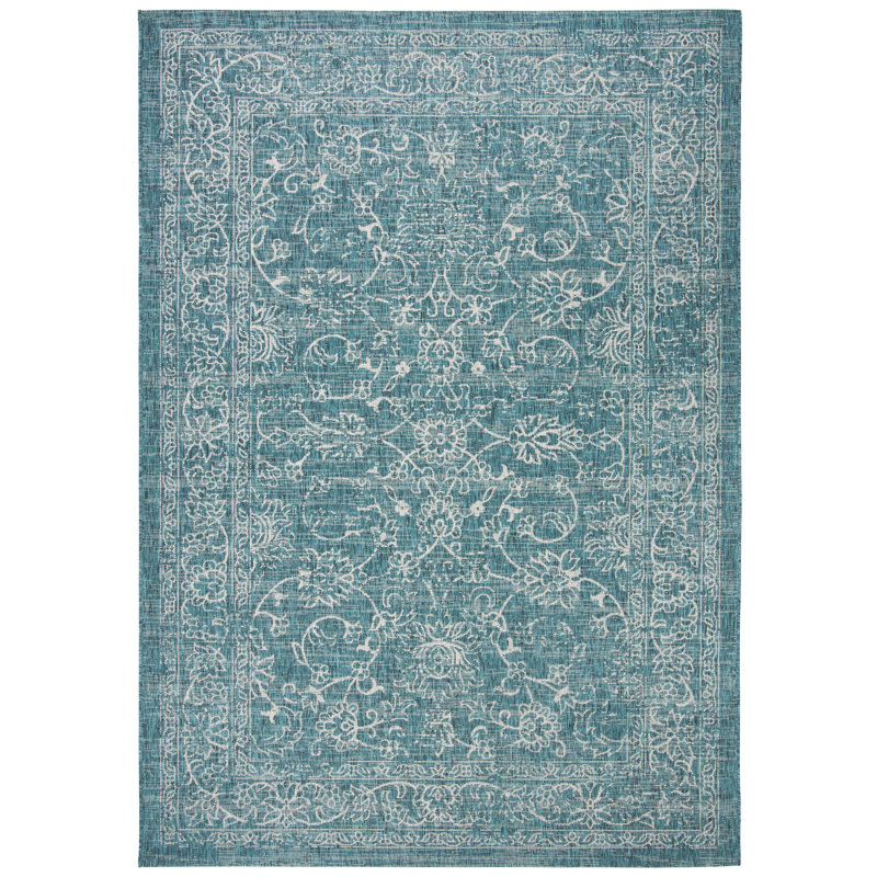 Abhik Indoor/Outdoor Rug, Turquoise, Rectangle 201 x 290 cm