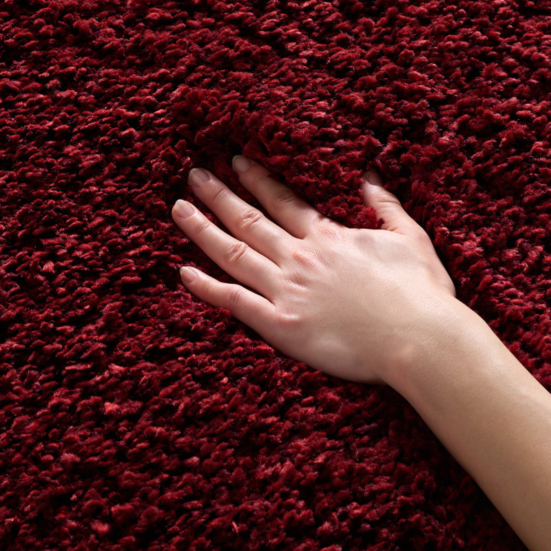 Delane Area Rug, Round 6'7", Maroon