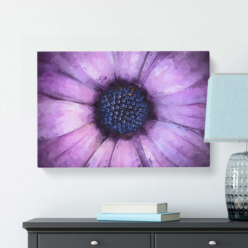 The Eye Of A Purple Flower In Abstract - Wrapped Canvas, 35cm H x 50cm W x 3cm D