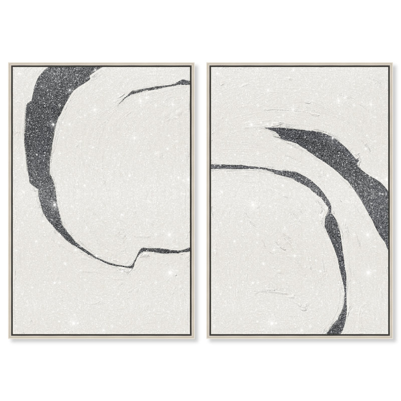 Positive Spaces Set Set by Oliver Gal, 16" H x 11" W, Silver Floater Frame