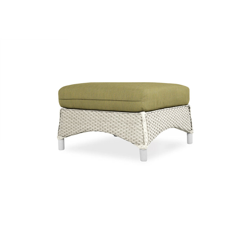 Mandalay Outdoor Ottoman, Rumba Straw, Linen