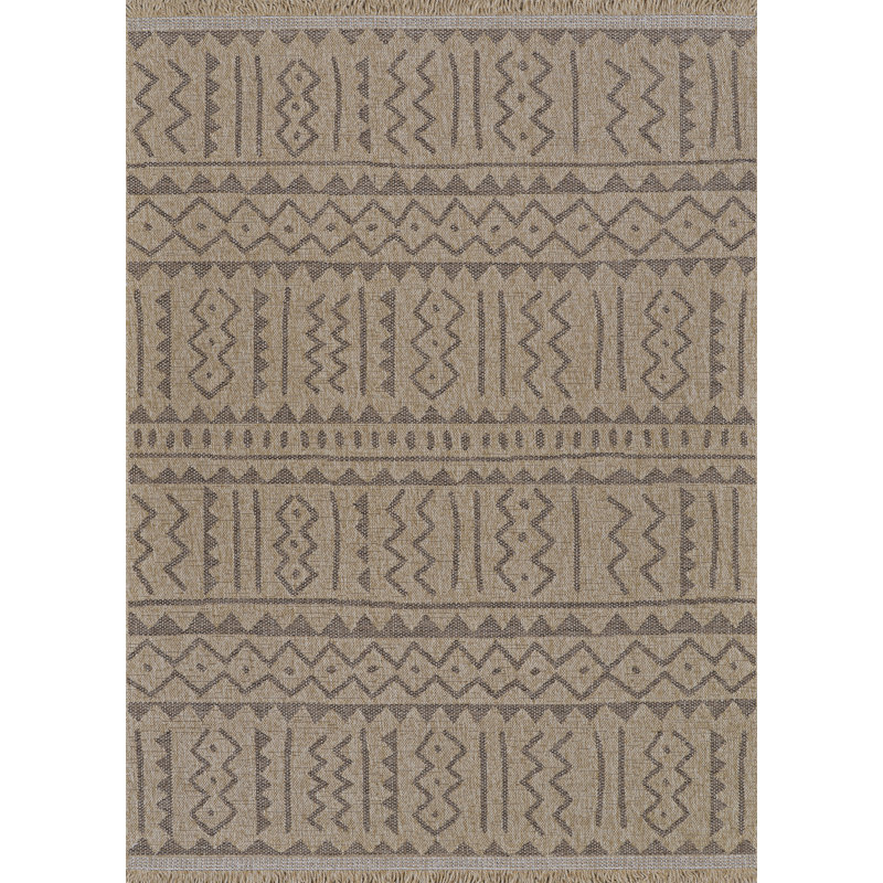 Tapis intérieur / extérieur brun Joleigha, Tapis de couloir 2 pi 7 po x 9 pi 10 po
