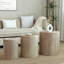 Ensemble de 3 tables basses rondes, tables de bout, supports à plantes et pièces décoratives - finition rustique-1545970202