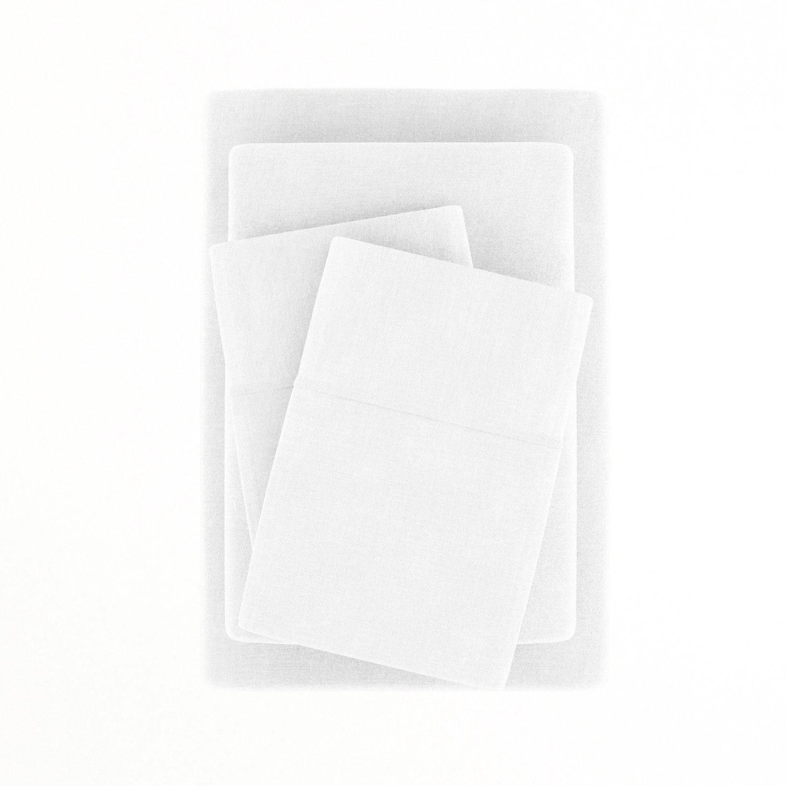 Linen Blend Sheet Set, Cal.King Sheet Set + Fitted Sheet + 2 Pillowcases, White