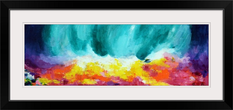 «Rising I» par Fultonham, reproduction d'art, H 20 po x l 44 po x P 1 po, Cadre noir