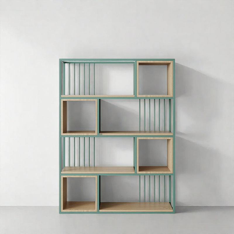 Une bibliothèque de style roman et artistique, Vert/brun, (4 tablettes) H 62,9 po x l 47,2 po x P 9,8 po