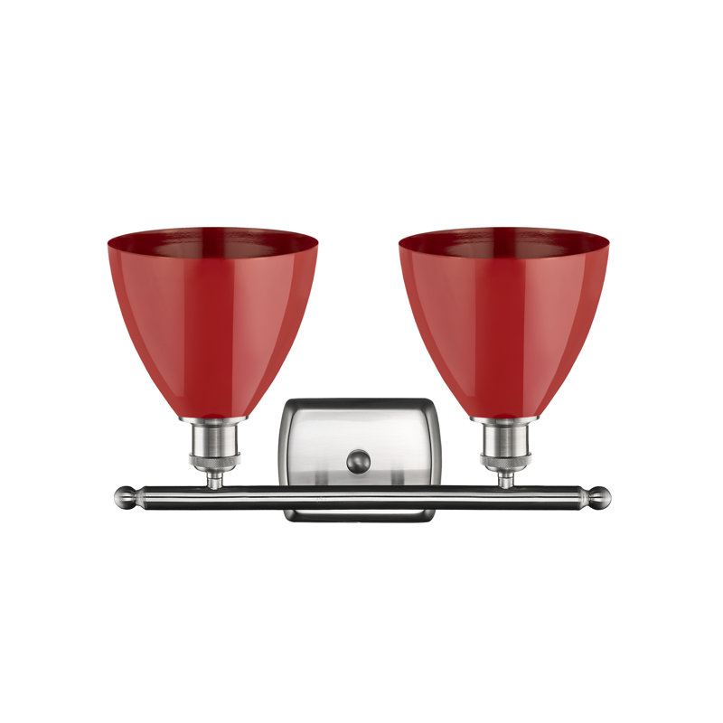 Éclairage pour meuble-lavabo à intensité variable 2 lumières Amylee, Rouge, Nickel satiné brossé