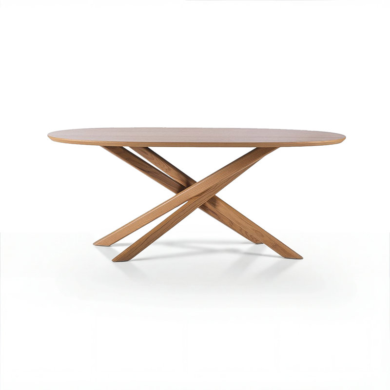 Pierre Oval Dining Table with Solid Wood Legs