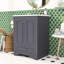 Meuble-lavabo à tiroir avec lavabo en céramique, tablettes réglables et armoire à fermeture en douceur-1364472689-1364472688