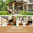 12 Ft. W X 10 Ft. D Outdoor Patio Metal‑Top Gazebo, Galvanized Steel Sloped Roof with Zipper Privacy Curtain, Pre‑Drilled Holes, Built‑in Ceiling Hooks & Side Shelves, All‑Season Wind Rain Snow Resistant