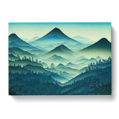 Japanese Forest Mountains - Wrapped Canvas